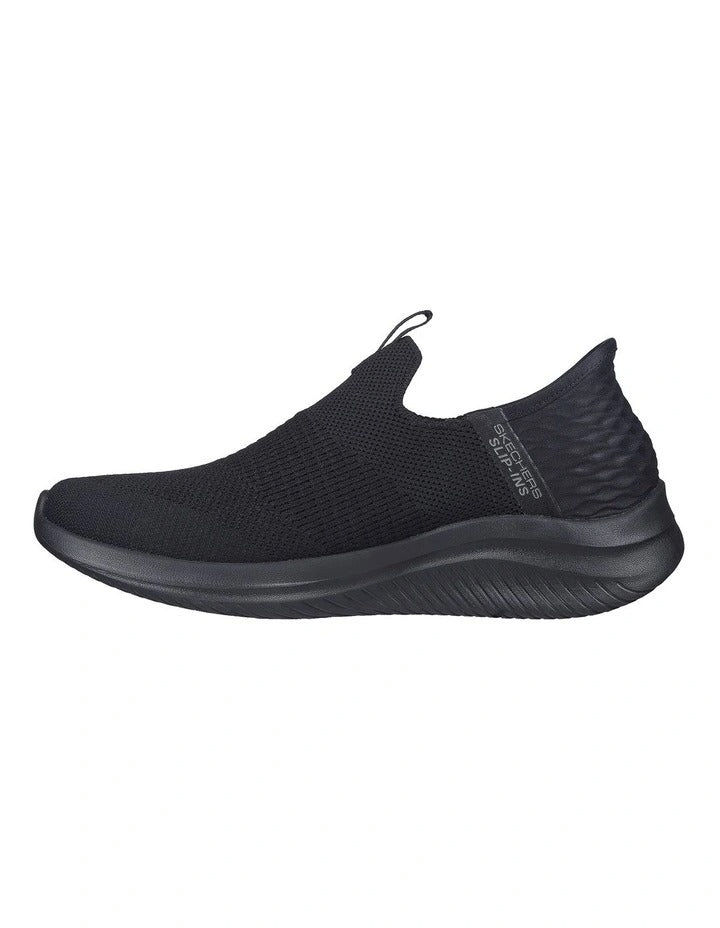 Skechers Ultra Flex 3.0 Cozy Streak Slip-ins Sneakers in Black with hands-free design and cushioned comfort