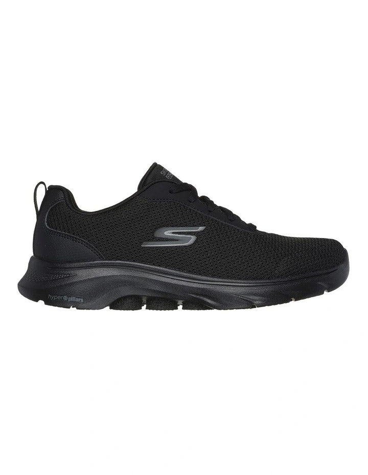 Skechers Go Walk 7 Clear Path Sneakers in Black with lightweight cushioning and breathable comfort for everyday walking