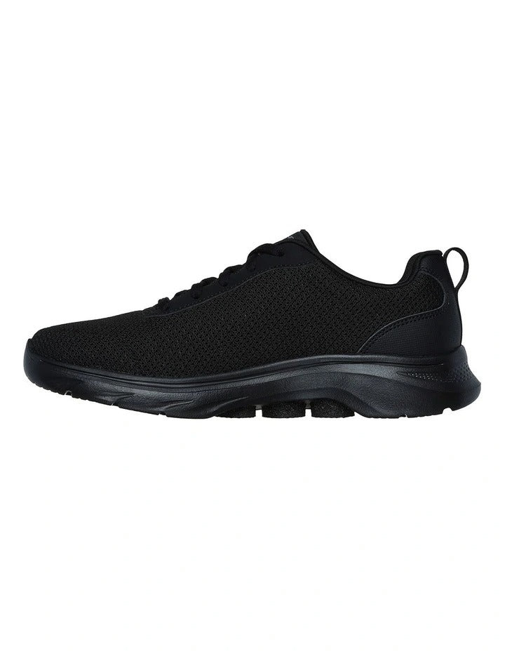 Skechers Go Walk 7 Clear Path Sneakers in Black with lightweight cushioning and breathable comfort for everyday walking