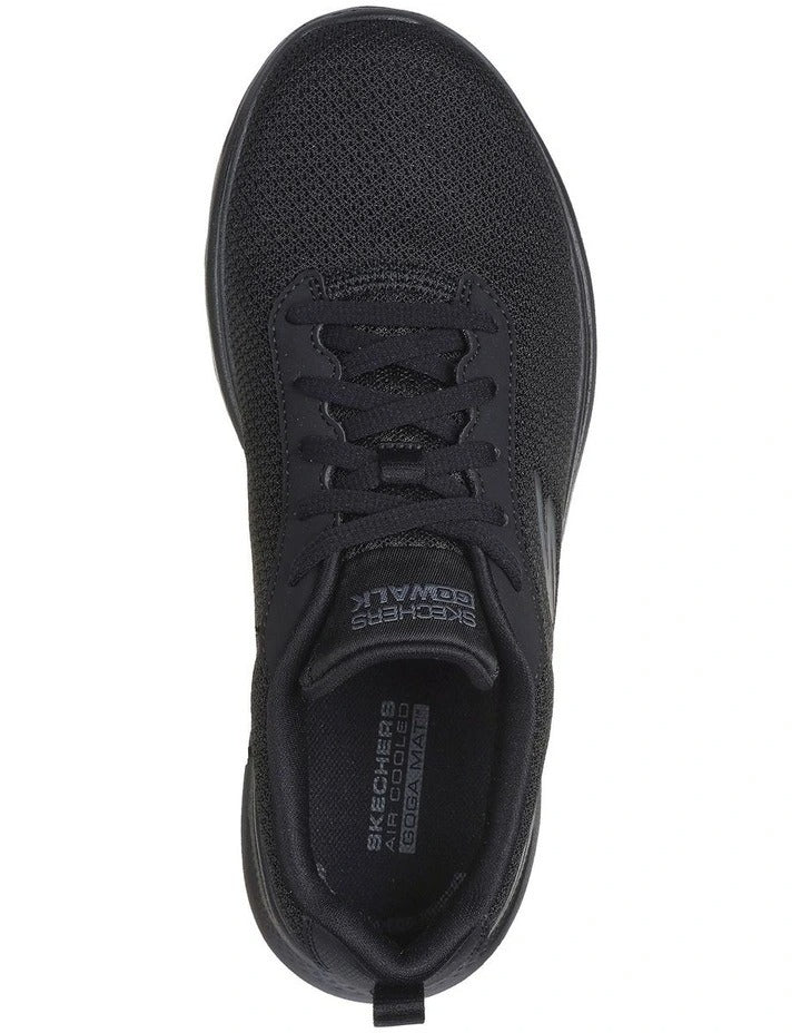 Skechers Go Walk 7 Clear Path Sneakers in Black with lightweight cushioning and breathable comfort for everyday walking