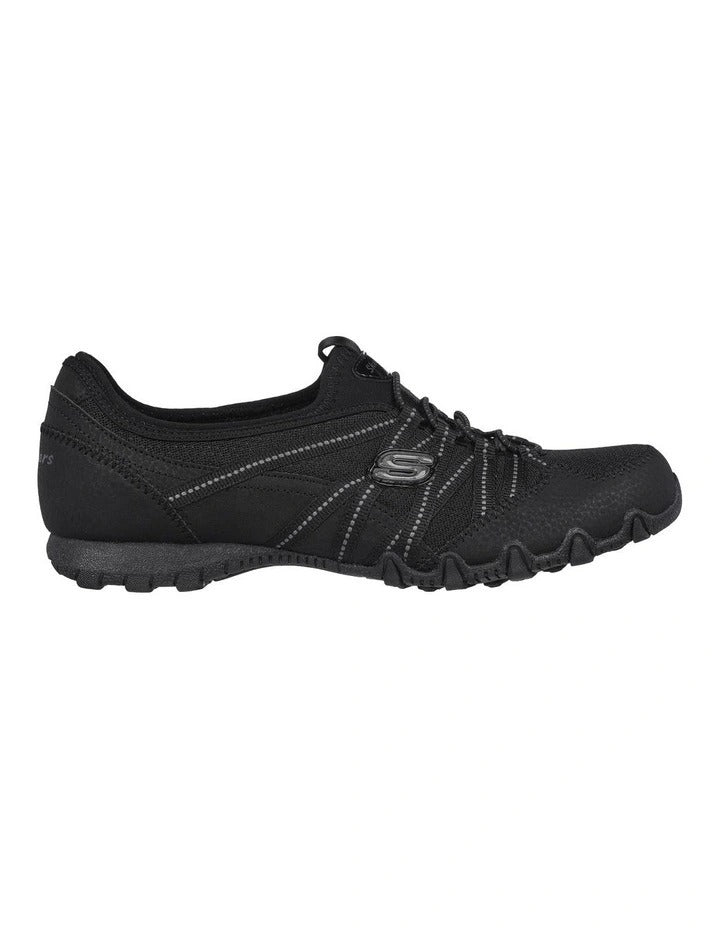 Skechers Relaxed Fit Bikers Lite Relive Shoes in Black - casual slip-on sneakers with cushioned comfort
