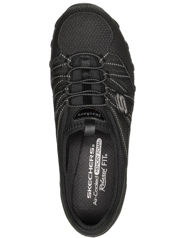 Skechers Relaxed Fit Bikers Lite Relive Shoes in Black - casual slip-on sneakers with cushioned comfort