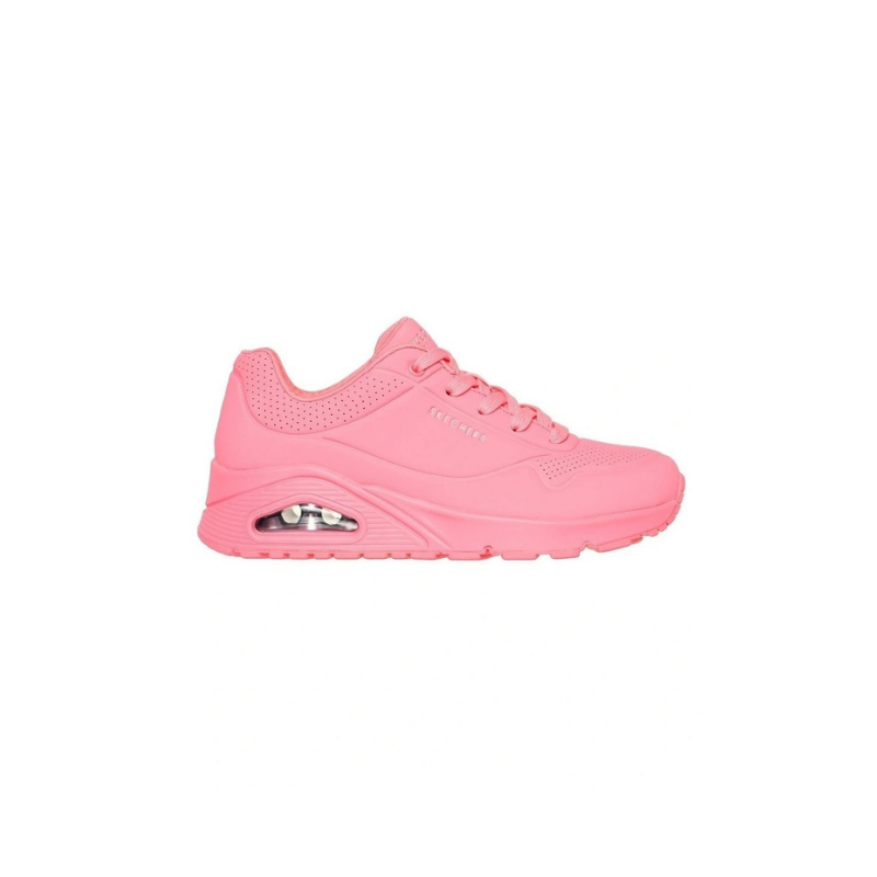 Skechers CRL Uno Stand On Air Shoes in Orange - cushioned sporty sneakers with visible air midsole