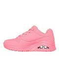 Skechers CRL Uno Stand On Air Shoes in Orange - cushioned sporty sneakers with visible air midsole