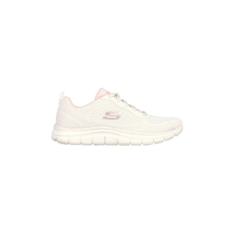 Skechers Track New Staple Shoes in Natural Pink with lightweight cushioning and sporty design