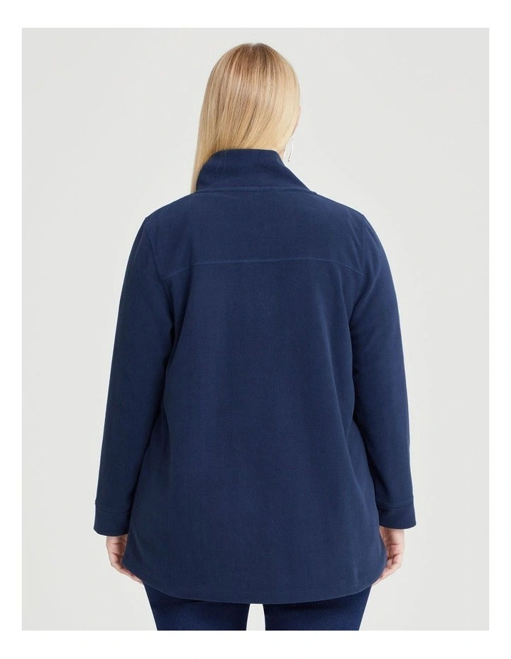 Women’s plus size navy polar fleece 1/2 zip top