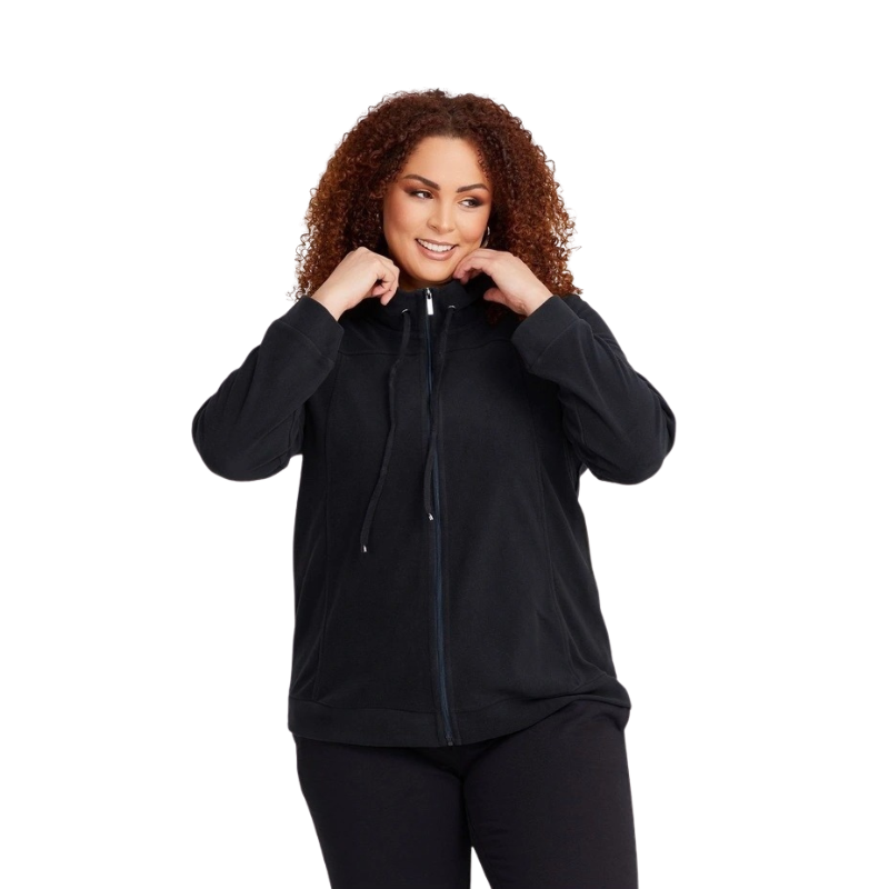 Taking Shape Polar Fleece Zip Front Jacket in Black with zip closure and side pockets
