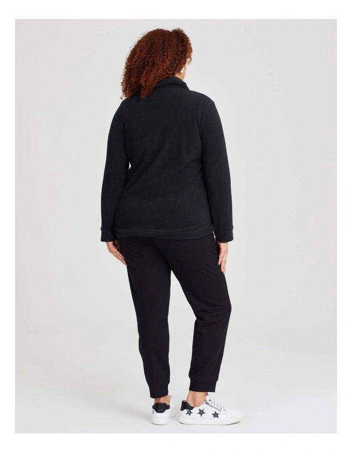 Taking Shape Polar Fleece Zip Front Jacket in Black with zip closure and side pockets
