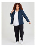 Taking Shape Polar Fleece Zip Front Jacket in Navy with zip closure and side pockets