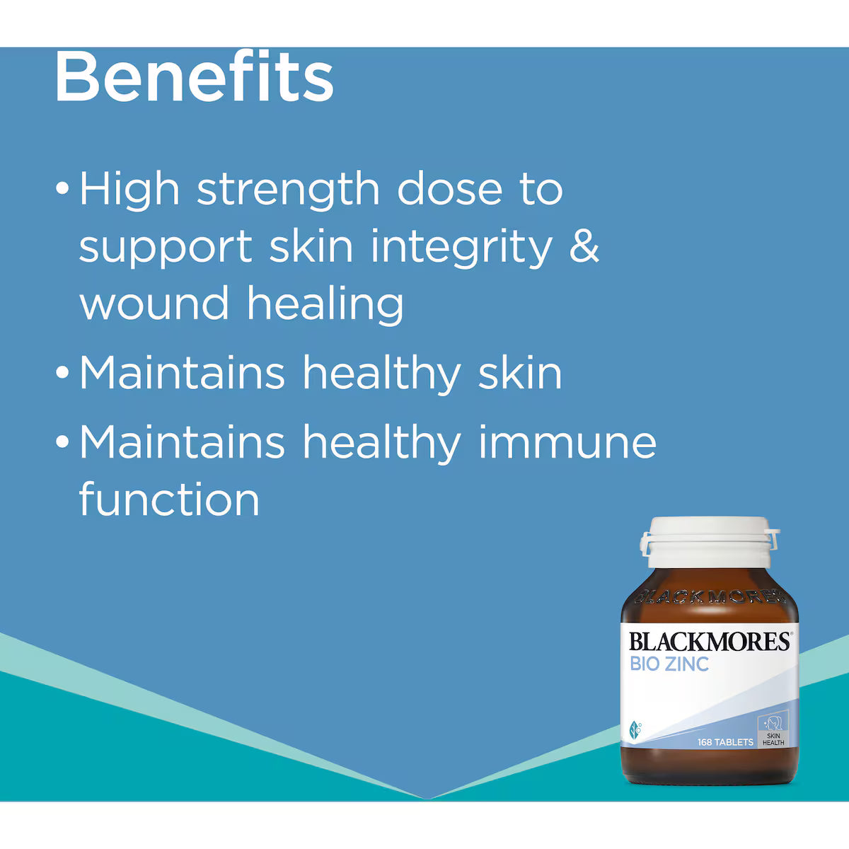Blackmores Bio Zinc Tablets 168 Pack - Supports immune health, skin repair, and overall wellbeing with high-quality zinc formula.