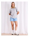 Chloe & Lola Women's Loungewear Relaxed Boxy T-Shirt in Grey Marle