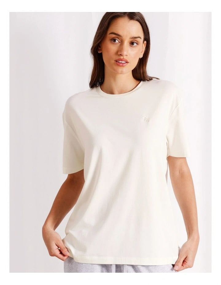 Chloe & Lola oversized crew neck top in soft modal-cotton blend.