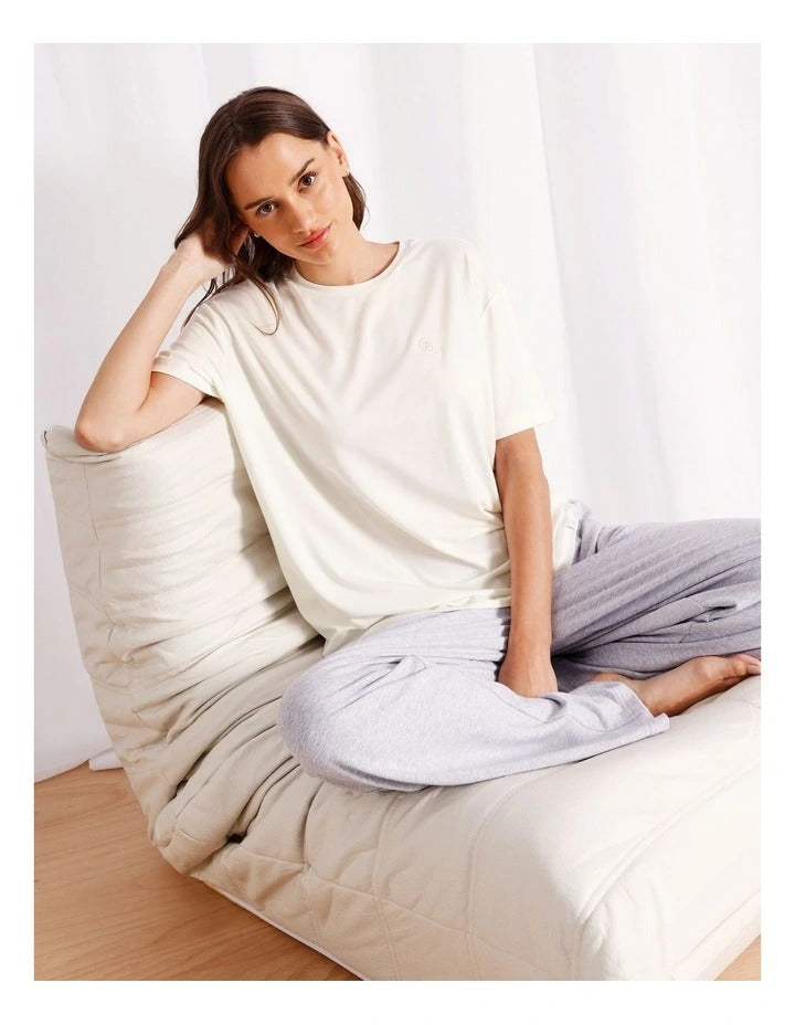 Chloe & Lola oversized crew neck top in soft modal-cotton blend.