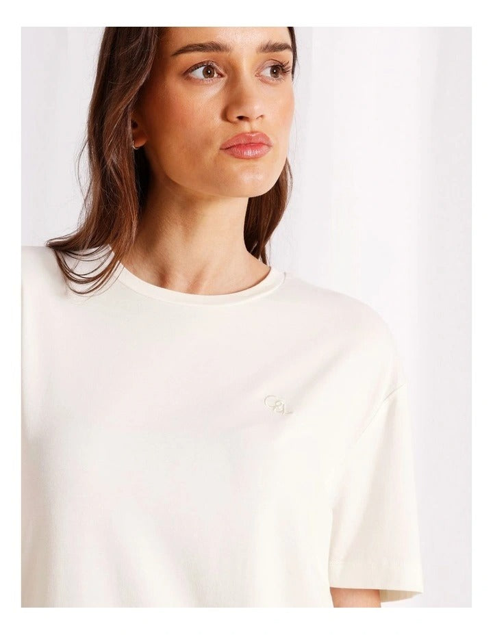 Chloe & Lola oversized crew neck top in soft modal-cotton blend.