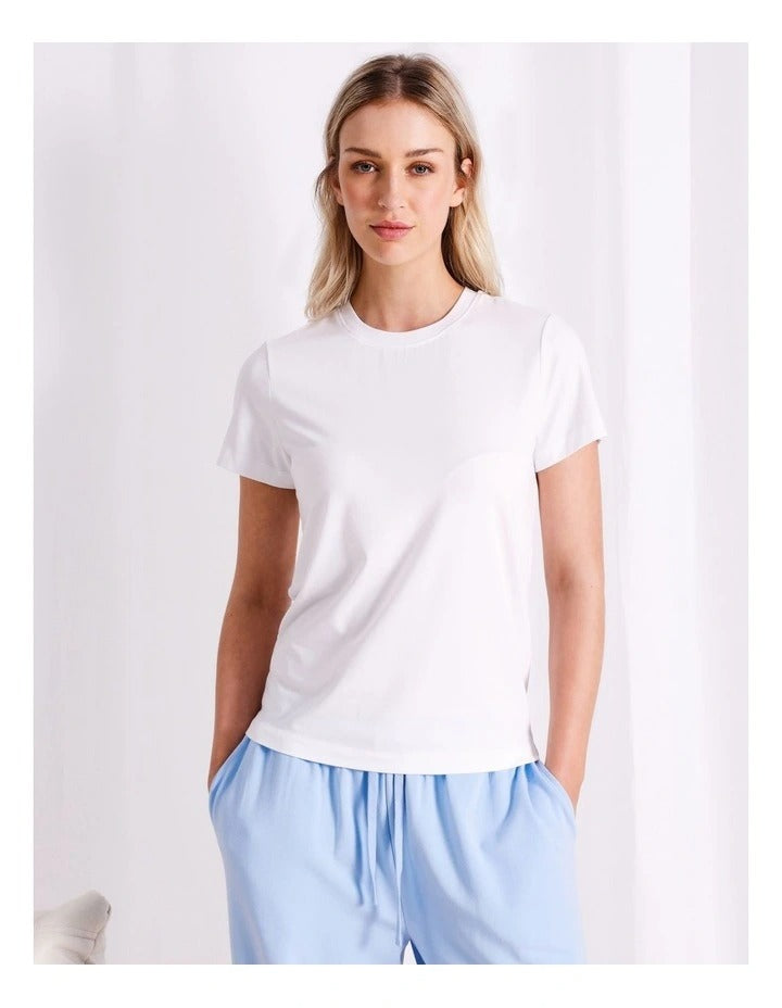 Chloe & Lola fitted tee with round neck, crafted from soft cotton-modal blend.