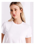 Chloe & Lola fitted tee with round neck, crafted from soft cotton-modal blend.