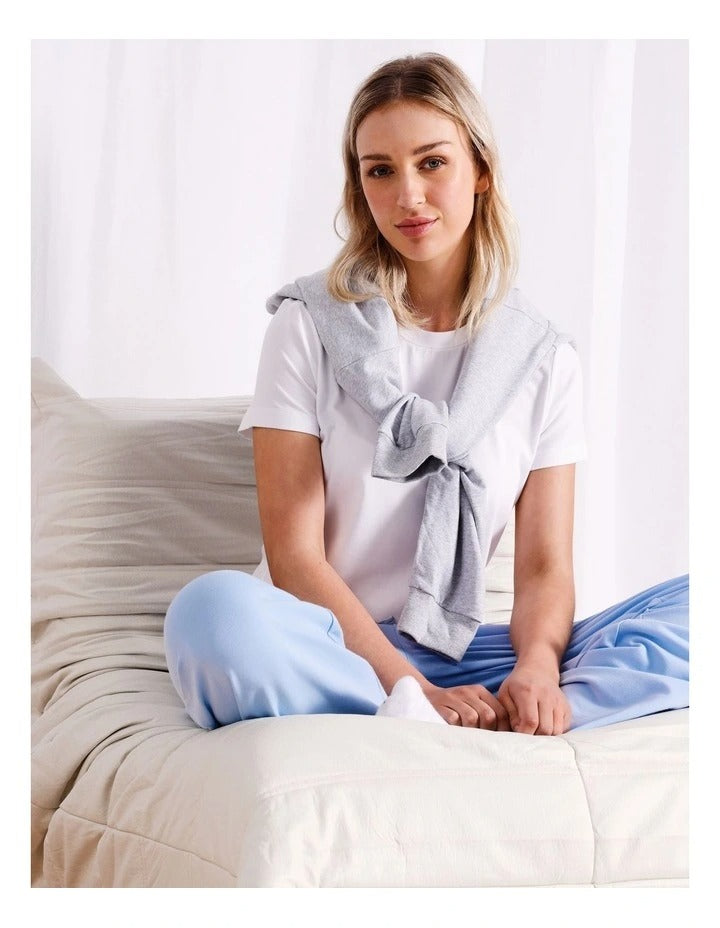 Chloe & Lola fitted tee with round neck, crafted from soft cotton-modal blend.