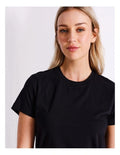 Chloe & Lola fitted tee with round neck, crafted from soft modal-cotton blend.