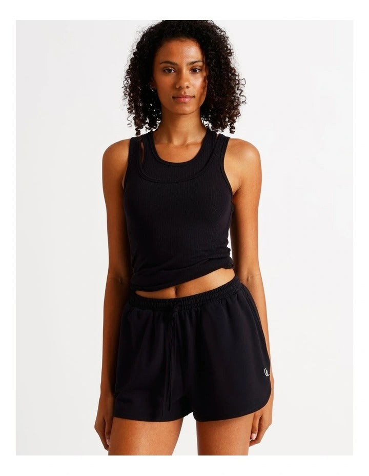 Chloe & Lola relaxed fit pants with elasticated waist, made from cotton-modal blend. Model is 177cm (5'8), size 8. Available in multiple colors, exclusive to Myer.