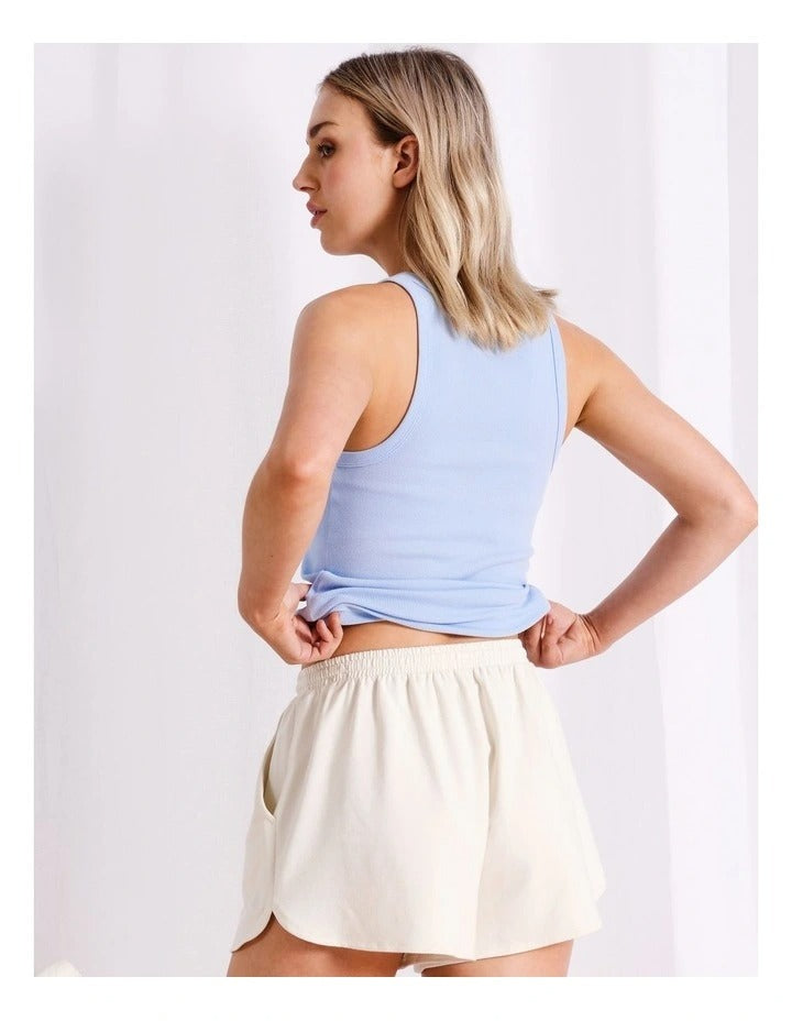 Chloe & Lola ecru French terry loungewear shorts for women, elasticated waist, relaxed fit, soft cotton blend fabric