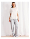 Relaxed fit loungewear top with crew neck