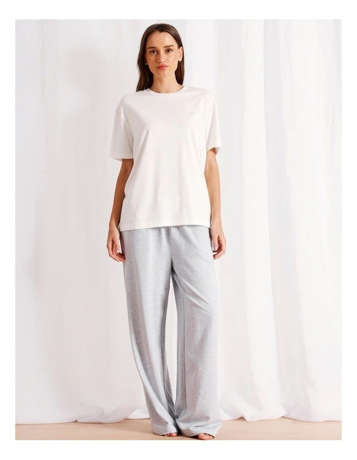 Relaxed fit loungewear top with crew neck