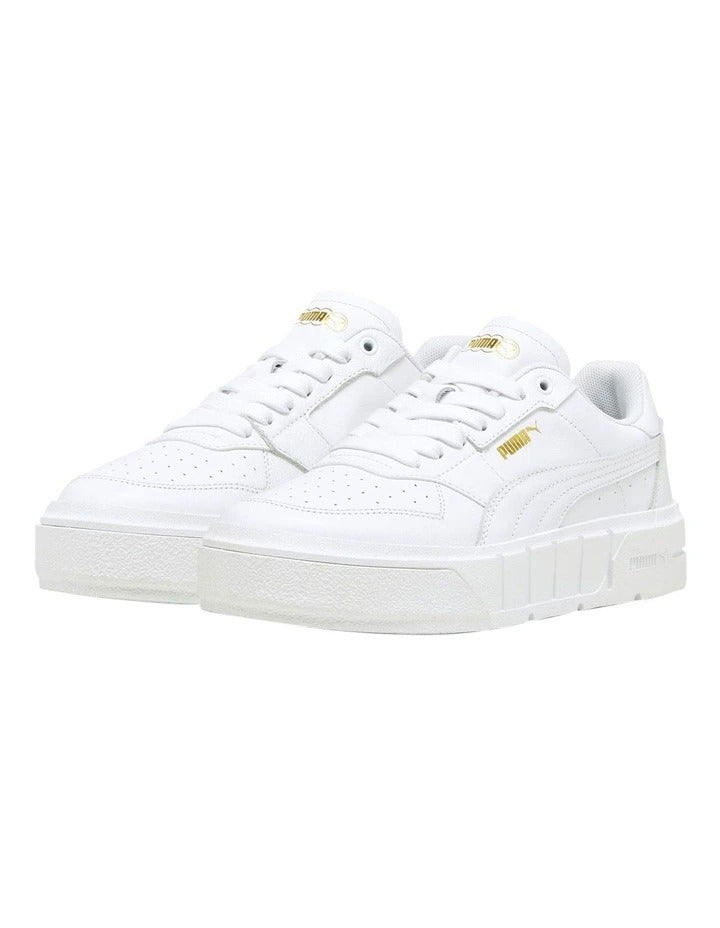 Puma Cali Court Women’s Sneakers with leather and synthetic upper, flat sole, and sporty streetwear design in a classic court-inspired silhouette.