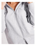 Chloe & Lola Loungewear Double Zip Hoodie in soft cotton-modal blend, featuring a hood, long sleeves, and zip fastening. Ideal for lounging or layering.