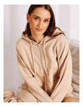Chloe & Lola Loungewear Double Zip Hoodie in soft cotton-modal blend, featuring a hood, long sleeves, and zip fastening.