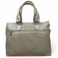 Premium cream leather laptop bag for men and women — stylish unisex business briefcase with shoulder strap, perfect for work, office, or travel.