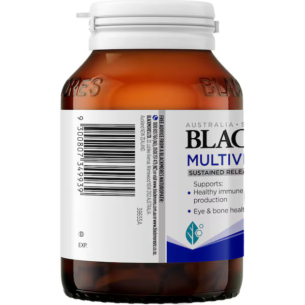 Blackmores Multivitamins for 50+ sustained release tablets 60 pack bottle – daily multivitamin supplement for adults over 50 supporting energy, immunity, and wellbeing.