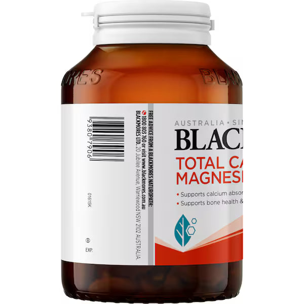 Blackmores Total Calcium Magnesium + D3 Bone Health Vitamin Tablets 125 pack — premium bone health supplement with calcium, magnesium, and vitamin D3 for strong bones and muscle support.