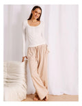 Chloe & Lola Loungewear Long Sleeve Henley Top in soft, breathable fabric.