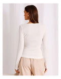 Chloe & Lola Loungewear Long Sleeve Henley Top in soft, breathable fabric.