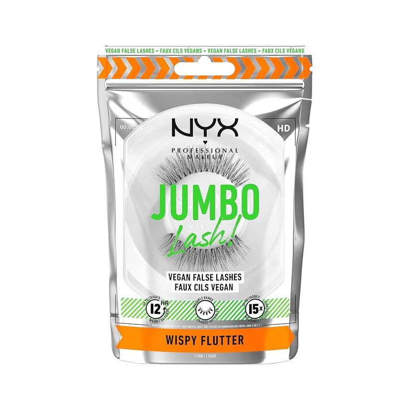 NYX Jumbo Lash Vegan False Lashes Reusable with Case Wispy Flutter