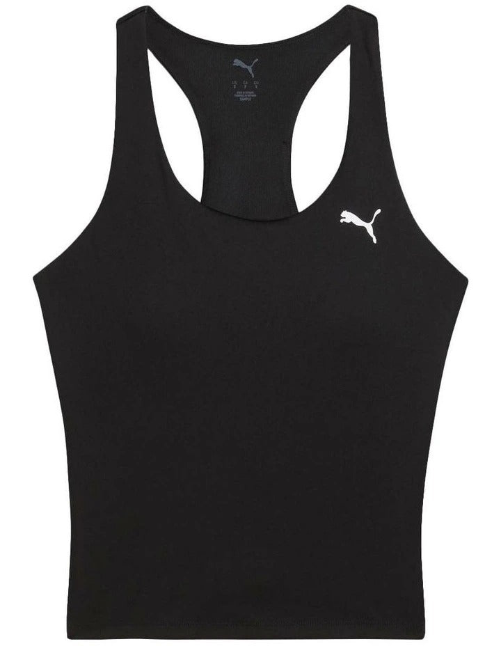 Puma Train All Day Essential 2-in-1 Women’s Tank with moisture-wicking dryCELL technology, 85% recycled polyester, 15% elastane