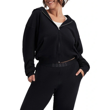 Women's Sweats Cotton Zip Hoodie with double-lined hood, kanga pockets, ribbed cuffs and hem, soft French terry cotton.