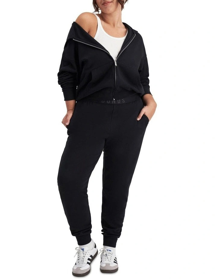 Women's Sweats Cotton Zip Hoodie with double-lined hood, kanga pockets, ribbed cuffs and hem, soft French terry cotton.