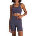 Move Rib Seamless Crop in ribbed nylon elastane fabric with removable cups, soft scoop neckline, and sweat-wicking finish for low-impact activities