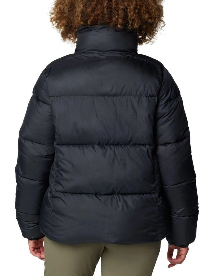 Columbia Puffect II Puffer Jacket in Black with water-resistant fabric, synthetic insulation, and zippered hand pockets