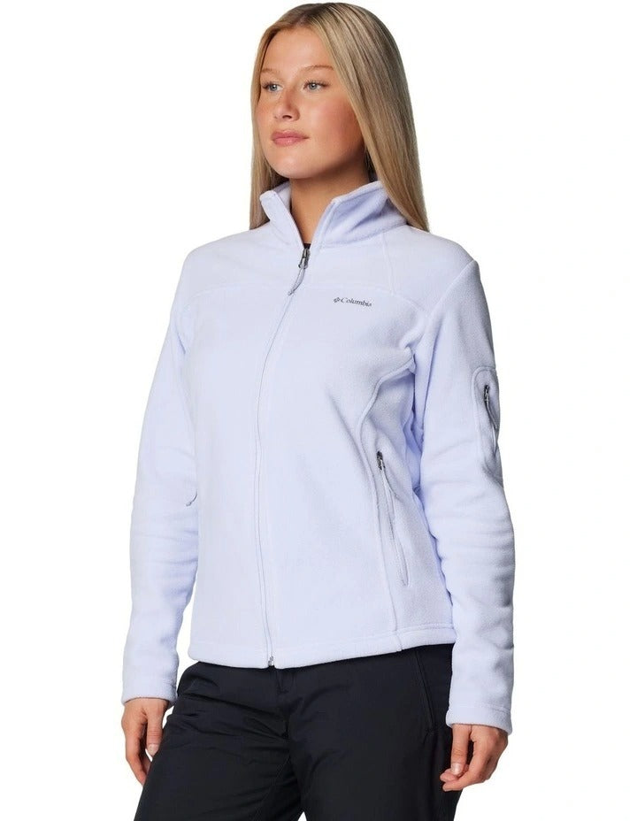 Columbia Fast Trek II Fleece Jacket in Blue with zippered hand pockets and cold-blocking collar