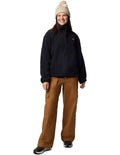Columbia Sequoia Grove Full Zip Fleece in Black made with recycled polyester, zippered hand pockets, and high collar