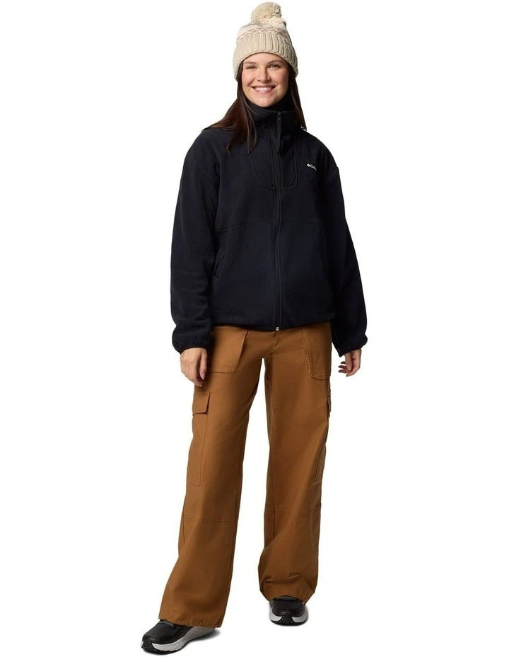 Columbia Sequoia Grove Full Zip Fleece in Black made with recycled polyester, zippered hand pockets, and high collar