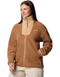 Columbia Sequoia Grove Full Zip Fleece in Brown made with recycled polyester and zippered hand pockets
