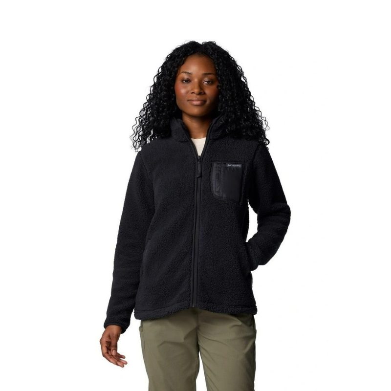 Columbia West Bend Full Zip II Fleece Jacket in Black with zippered hand pockets and adjustable hem