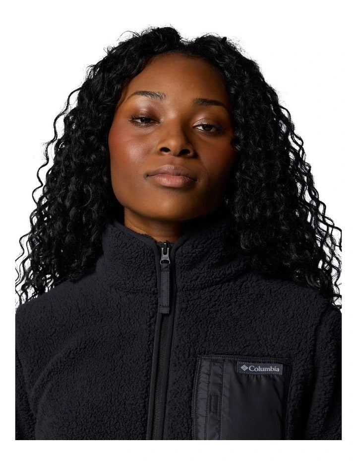 Columbia West Bend Full Zip II Fleece Jacket in Black with zippered hand pockets and adjustable hem