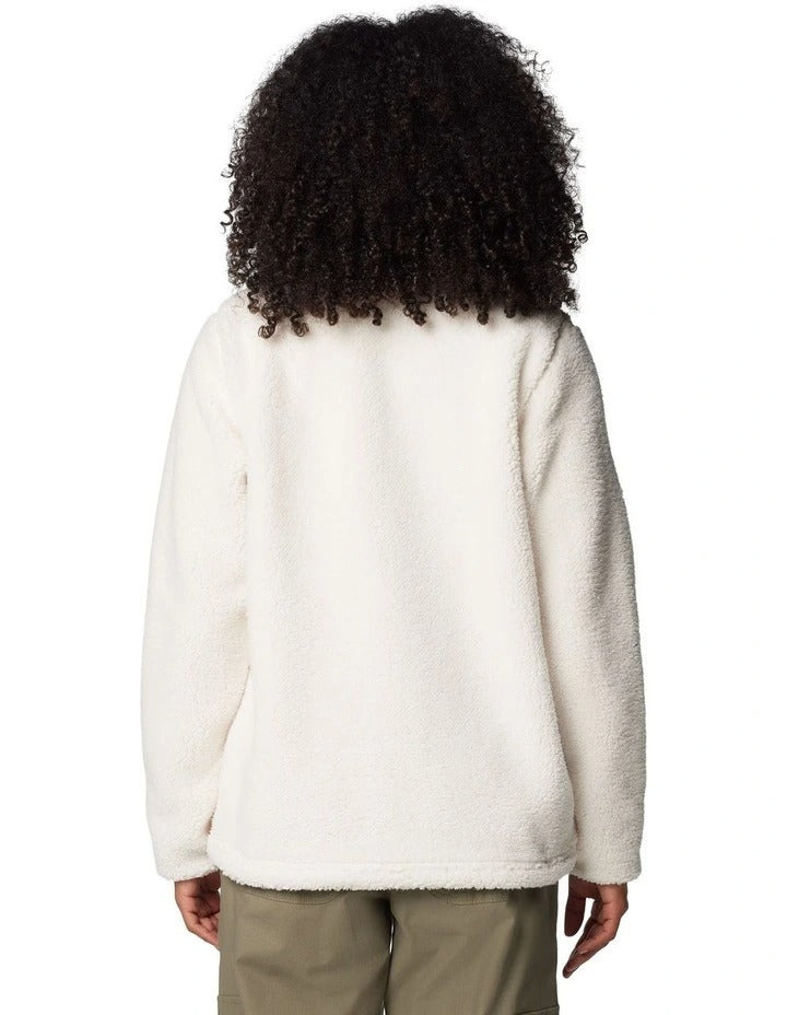 Columbia West Bend Full Zip II Fleece Jacket in White with zippered hand pockets and Sherpa fleece