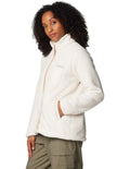 Columbia West Bend Full Zip II Fleece Jacket in White with zippered hand pockets and Sherpa fleece