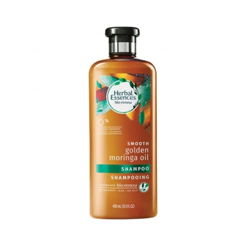 Herbal Essences Shampoo Golden Moringa Oil 400ml for smooth, nourished, and shiny hair