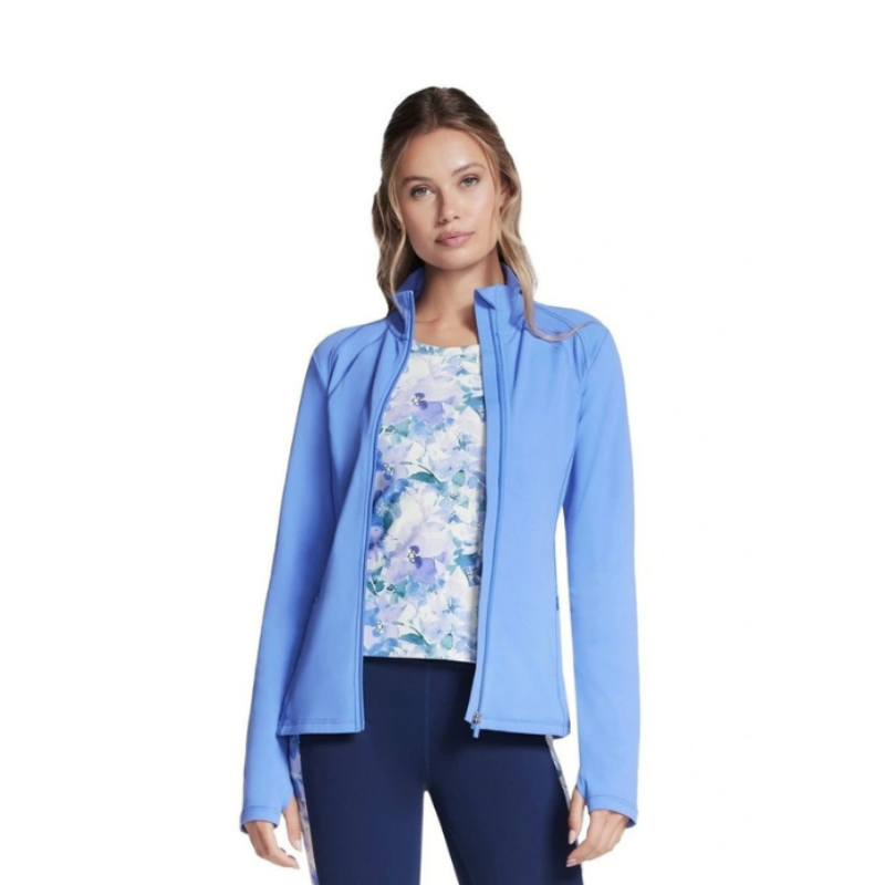 Skechers JA132 Peri Go Walk Jacket in Blue women’s front view